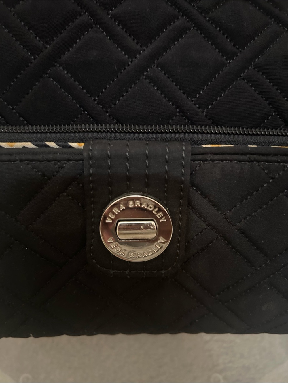 Vera Bradley Black Quilted Tote and Matching Wallet - Picture 5 of 10